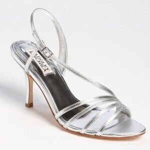 Badgley Mischka Silver Adjustable Strappy Heels (9M)